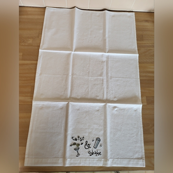 Pottery Barn Twist & Shake Vintage Cotton Bar Towel Cocktails - Picture 4 of 11